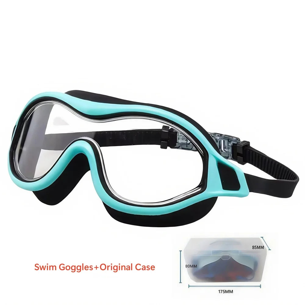 2PCS Large Frame Swimming Goggles Adult High-Definition Anti Fog Electroplated For Women Men  Silicone Anti Uv Goggles
