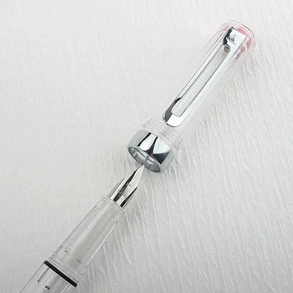 High Quality 3059 Piston Fountain Pen Resin Transparent Ink Pen EF/F Nib 0.38/0.5mm Fountain Pen Business Gif