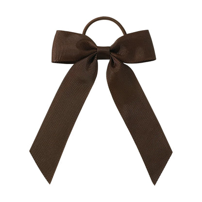 1PC Solid Color Ribbon Pigtail Hair Bows Elastic Hair Bands Holders Ties Hair Accessories for Baby Girls Infants Toddler