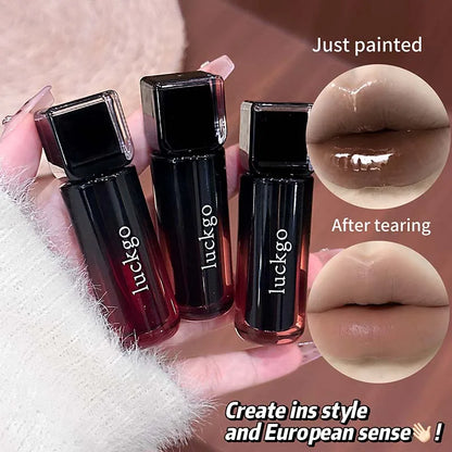 Chocolate Brown Peel Off Lip Stain Waterproof Makeup Matte Khaki Orange Liquid Lipstick Nude Black Tattoo Lips Tint Cosmetic
