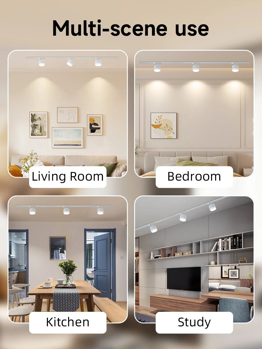 GX53 LED Track Spotlights Replaceable light bulb 110V 220V track Lights for Home Decor Living Room Kitchen Ceiling Lamp Decorate