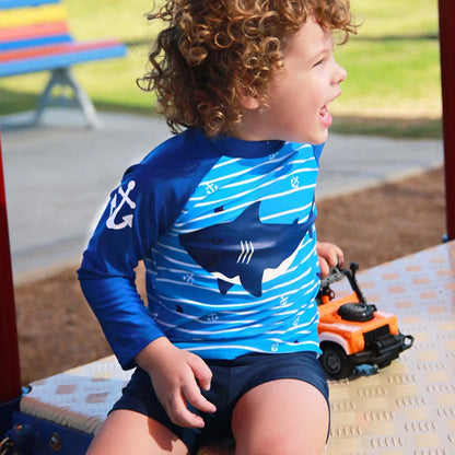 Boys Girls Swimsuit for Kids Toddler 2 to 3 4 5 6 7 8 Years Cute Shark Children's Swimwear Suit Tops+Shorts 2pieces Swim Outfits