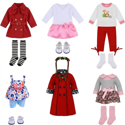 Doll Clothes Pretty Dresses Coat Daily Clothing Fashion Set For 43CM Baby Doll&18Inch American Doll,Girl Toys DIY Gifts