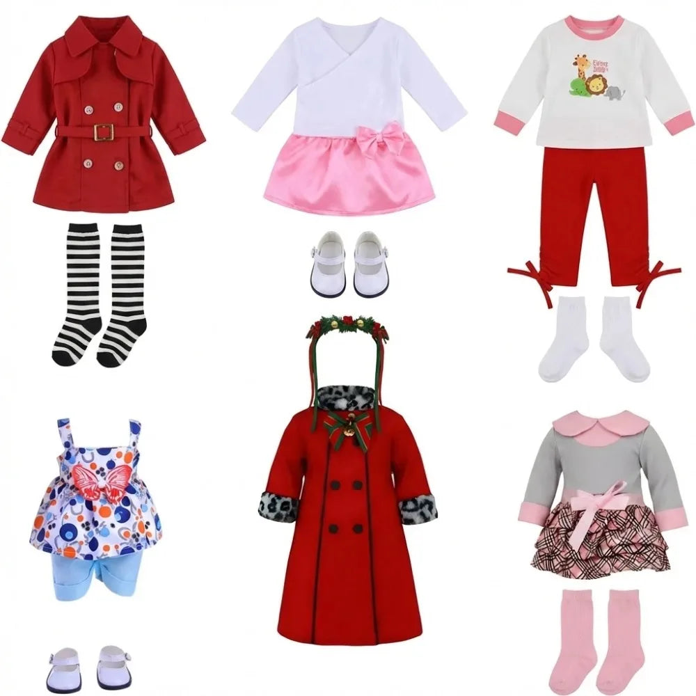 Doll Clothes Pretty Dresses Coat Daily Clothing Fashion Set For 43CM Baby Doll&18Inch American Doll,Girl Toys DIY Gifts