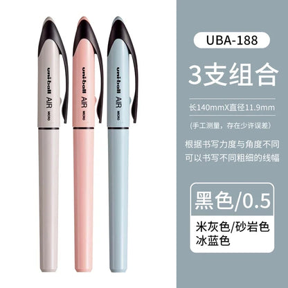 Uni Ball Air Micro Gel Rollerball Pen UBA-188 0.5/0.7MM Japanese Stationery Black Technology Straight Liquid Free Control Ink