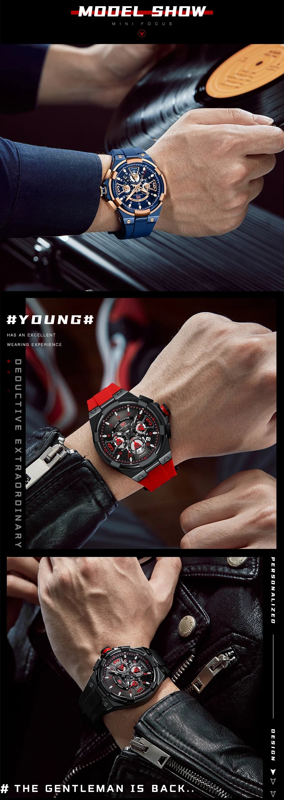 MINI FOCUS Multifunction Quartz Watches for Men Top Brand Luxury Silicone Sport WristWatch Man Clock Fashion Chronograph Watch