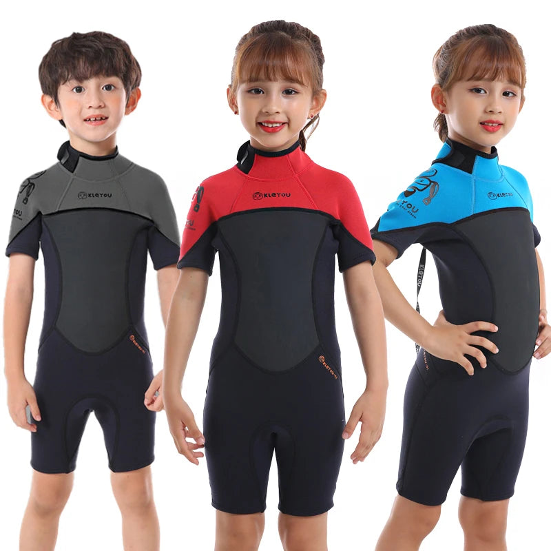 Thermal Shorty Swimsuit Kid Surf Neoprene Wetsuit Children Scuba Diving Suit Freediving Underwater Swimwear Suits Youth Swim Set