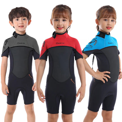 Thermal Shorty Swimsuit Kid Surf Neoprene Wetsuit Children Scuba Diving Suit Freediving Underwater Swimwear Suits Youth Swim Set
