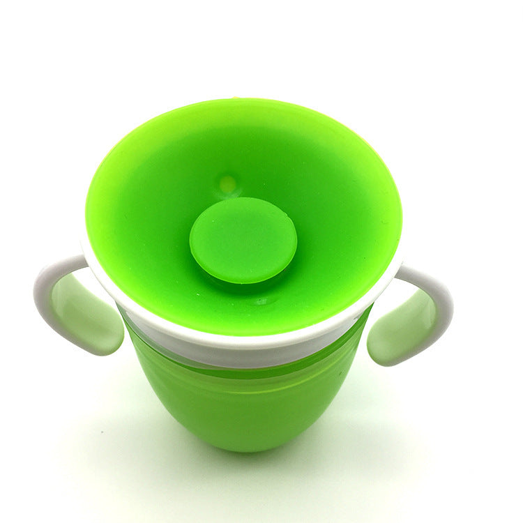 Baby Learning Drinking Cup With Double Handle Flip Lid 360 Degrees Can Be Rotated Leakproof Cup Infants Water Cups Bottle