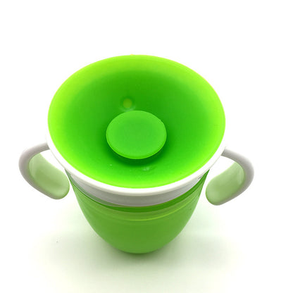 Baby Learning Drinking Cup With Double Handle Flip Lid 360 Degrees Can Be Rotated Leakproof Cup Infants Water Cups Bottle