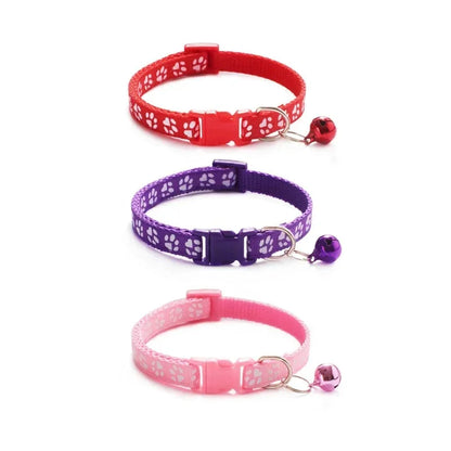 1/3/6/12/18Pcs Hot Pet Cat Bell Collar Dog Print Cat Collar Multi-Color Optional Necklace Ring Cat Rope Collar Pet Supplies