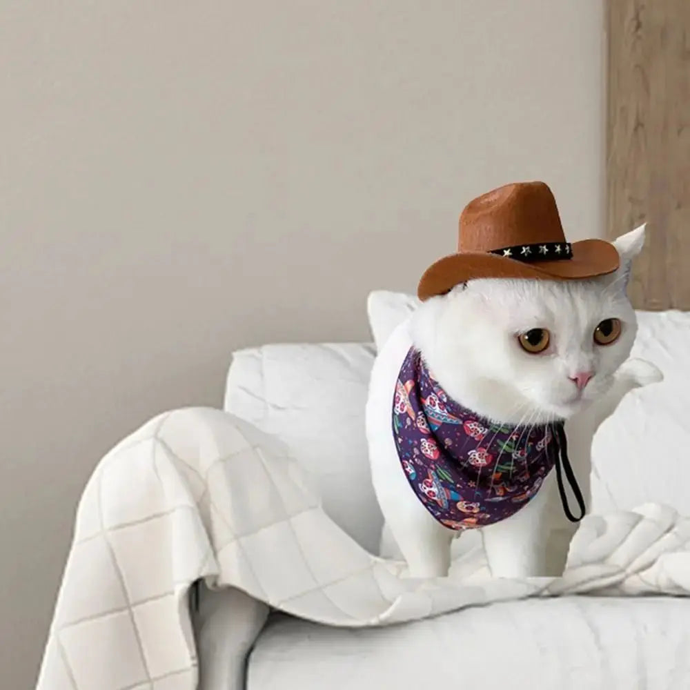 2024 Funny British Pet Dog Hat Star Cowboy Hat Adjustable Dog Costume Top Hat Headwear Pet Hat Dog Cap Pet Sun Hat Pet Supplies