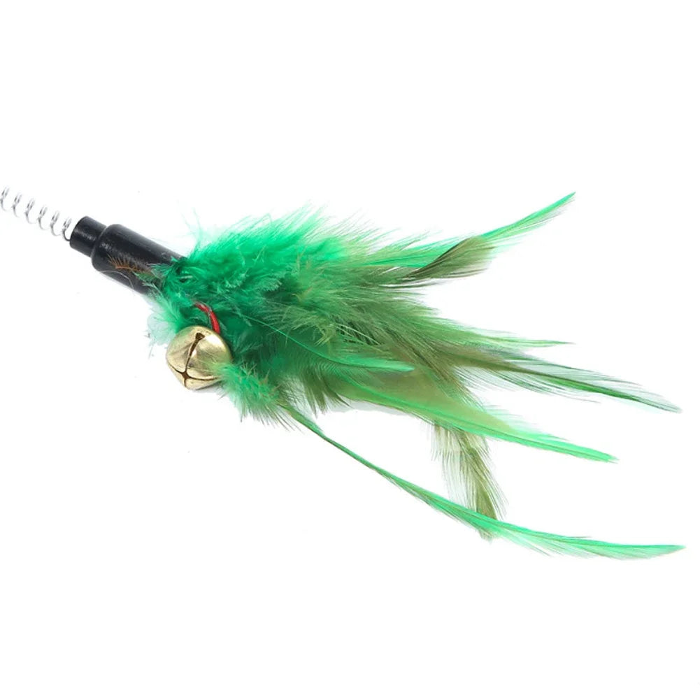 1pc Feather Spring Cat Interactive Toy Suction Cup Cat Fur Ball Teaser Wand Toys Cat Scratcher Toys Pet Supplies Random Color