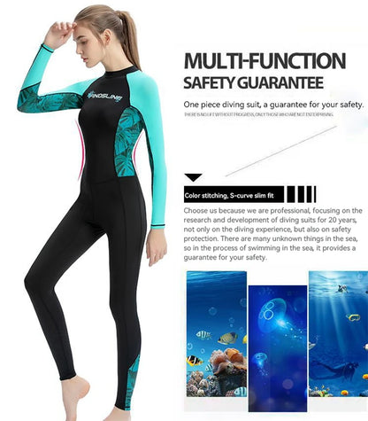 Women's Wetsuit Quick-drying Swimsuit Ladies One-piece Anti-jellyfish Dive Skin Sunscreen Swimming Surfing Snorkeling Rash Guard