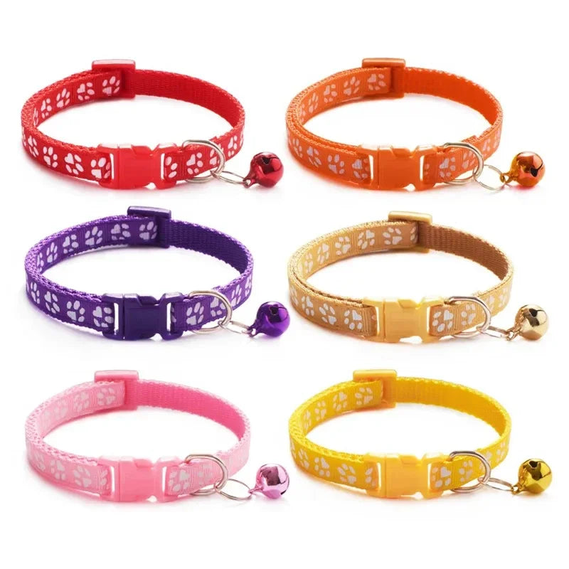 1/3/6/12/18Pcs Hot Pet Cat Bell Collar Dog Print Cat Collar Multi-Color Optional Necklace Ring Cat Rope Collar Pet Supplies