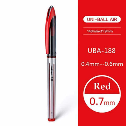 Uni Ball Air Micro Gel Rollerball Pen UBA-188 0.5/0.7MM Japanese Stationery Black Technology Straight Liquid Free Control Ink