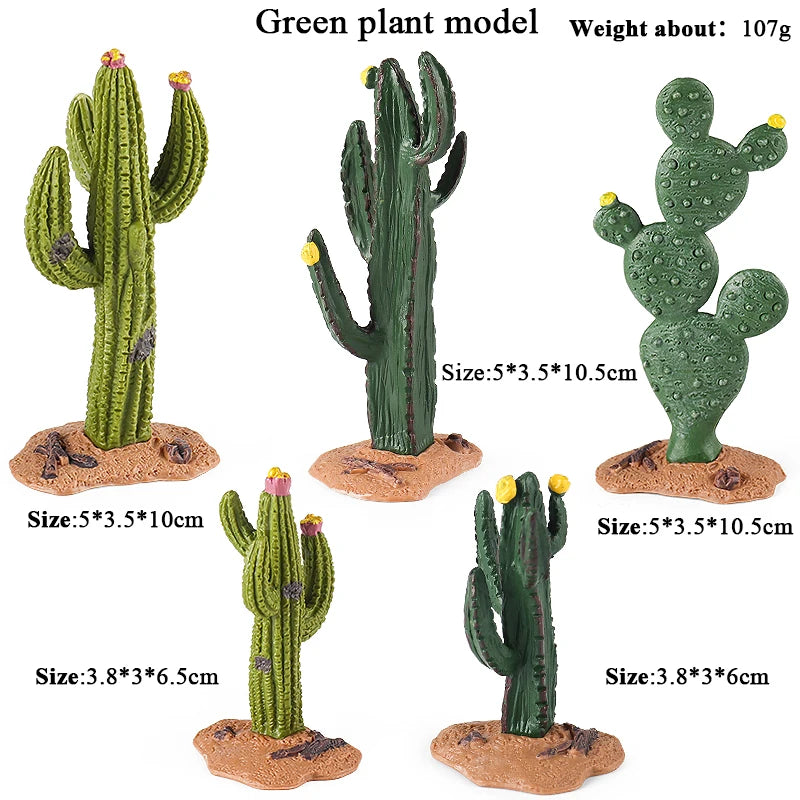 Oenux Simulation Home Decoration Stone Tree Stump Baobab Cacti Farm House Car Fence Accessory Animals Model Education Kids Toys