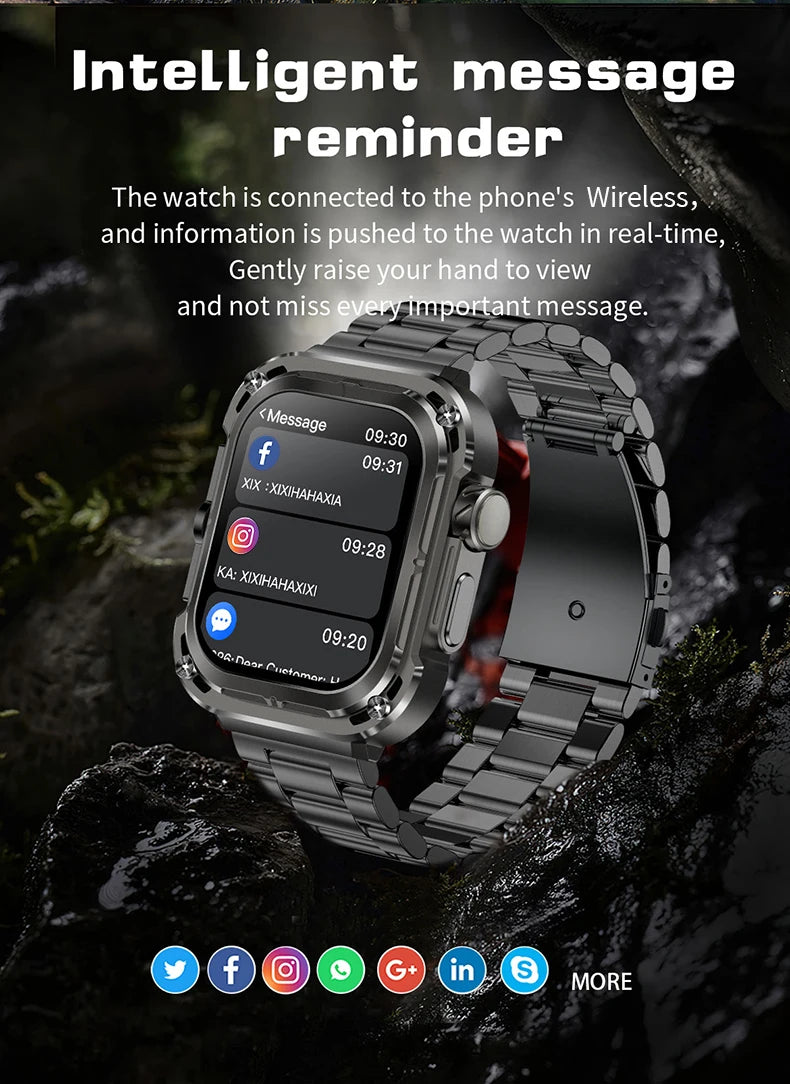 LIGE New 2.1" Ultra HD NFC Bluetooth Call Smart Watch Men Compass GPS Track 460mAH Battery Waterproof Watches For Android IOS