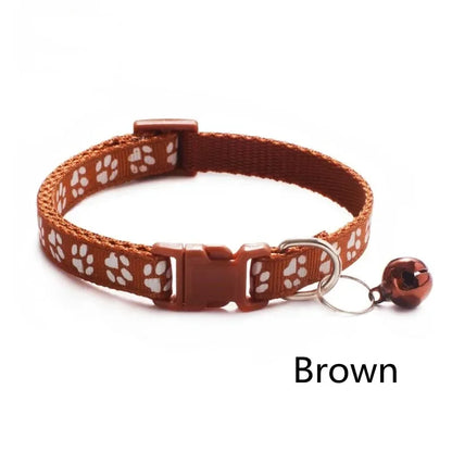 1/3/6/12/18Pcs Hot Pet Cat Bell Collar Dog Print Cat Collar Multi-Color Optional Necklace Ring Cat Rope Collar Pet Supplies