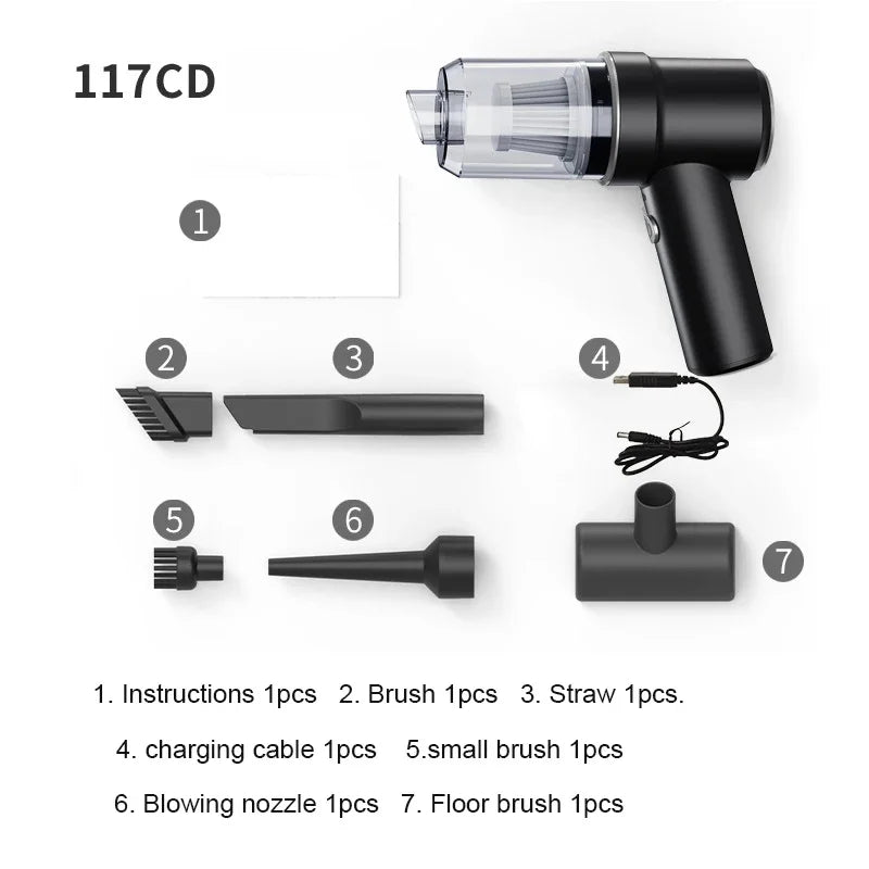 Car Wireless Vacuum Cleaner Strong Suction Portable Handheld Electric Vacuum Cleaner Wireless Home Cleaning Vacuum Cleaner