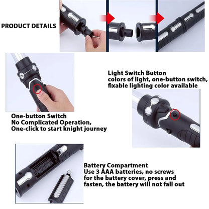 1PC Cyberpunk LED Sword,Retractable Light Saber Sword Toys, Masquerade Party And Halloween Props