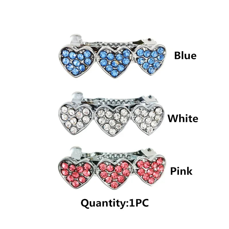 Bling Pearl Dog Collar Small and Medium Dogs Crown Hair Clips Puppy Accessories Doggy Heart and Bone Necklace Pet Supplies
