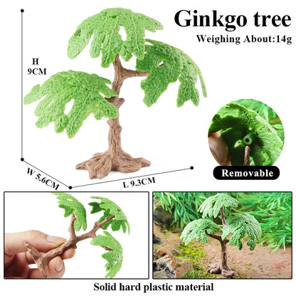 Oenux Simulation Home Decoration Stone Tree Stump Baobab Cacti Farm House Car Fence Accessory Animals Model Education Kids Toys