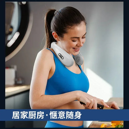 720 Degree Cooling Neck Hanging Fan Rechargeable Semiconductor Cooling Bladeless Mute Fan Portable Wearable Summer Air Cooler