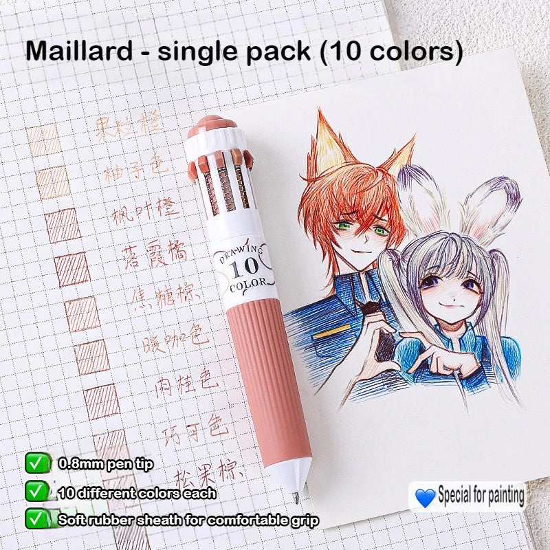 Languo 120 Color Ballpoint Pen 0.8mm Cartoon Soft Grip Press Multicolor Writing Pen for Drawing Overlay School Office Supplies