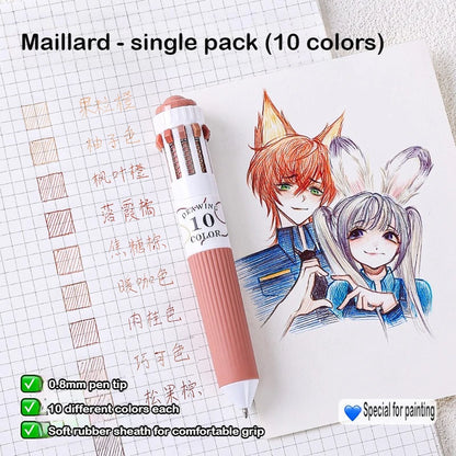 Languo 120 Color Ballpoint Pen 0.8mm Cartoon Soft Grip Press Multicolor Writing Pen for Drawing Overlay School Office Supplies