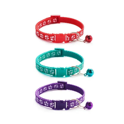 1/3/6/12/18Pcs Hot Pet Cat Bell Collar Dog Print Cat Collar Multi-Color Optional Necklace Ring Cat Rope Collar Pet Supplies