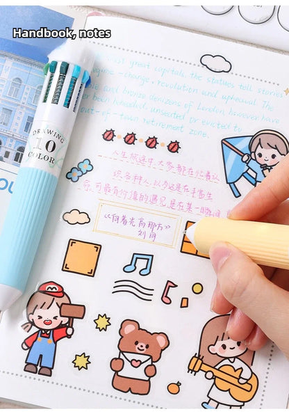 Languo 120 Color Ballpoint Pen 0.8mm Cartoon Soft Grip Press Multicolor Writing Pen for Drawing Overlay School Office Supplies