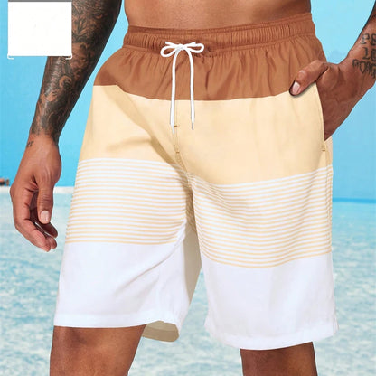 Sea Beach Casual Classic Stripe Beach Shorts For Men Loose Breathable Quick Dry Sport Board Short Summer Fashion New Short Pant