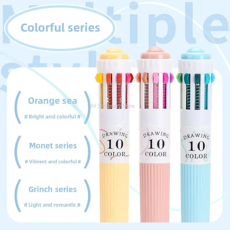 Languo 120 Color Ballpoint Pen 0.8mm Cartoon Soft Grip Press Multicolor Writing Pen for Drawing Overlay School Office Supplies