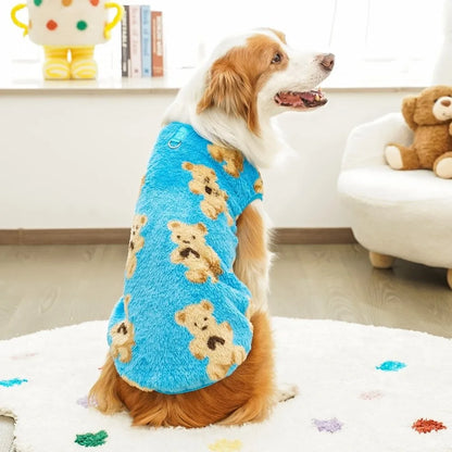 New XS-9XL Winter Puppy Clothes Cute Bear Pattern Dog Sweater Dog Vest Warm Fleece Pet Supplies Vest Pitbull New Year's Gift