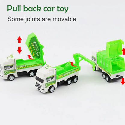 1pc Kids Toys Car Inertia Sanitation Truck Pull Back Plastic Model Engineering Vehicle Fire Engine Boys Toys For Children G L8y6