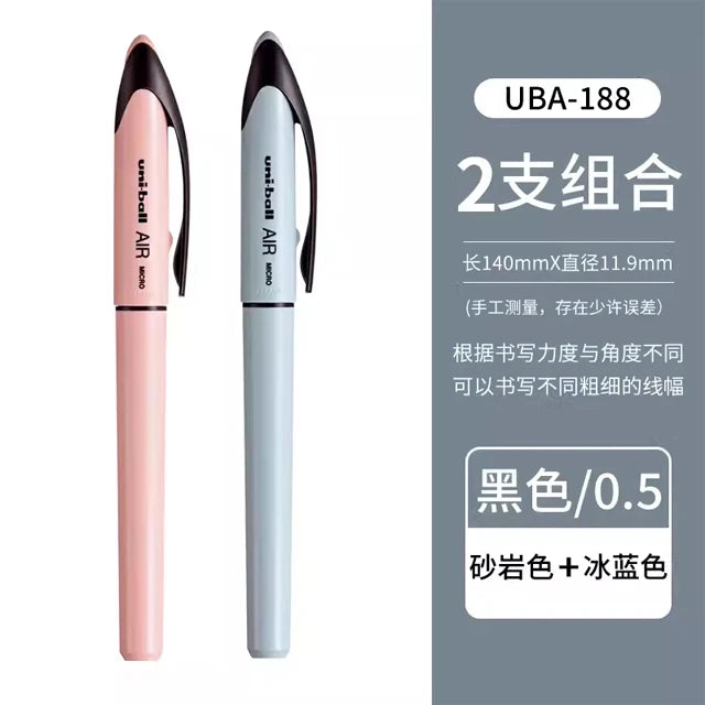 Uni Ball Air Micro Gel Rollerball Pen UBA-188 0.5/0.7MM Japanese Stationery Black Technology Straight Liquid Free Control Ink