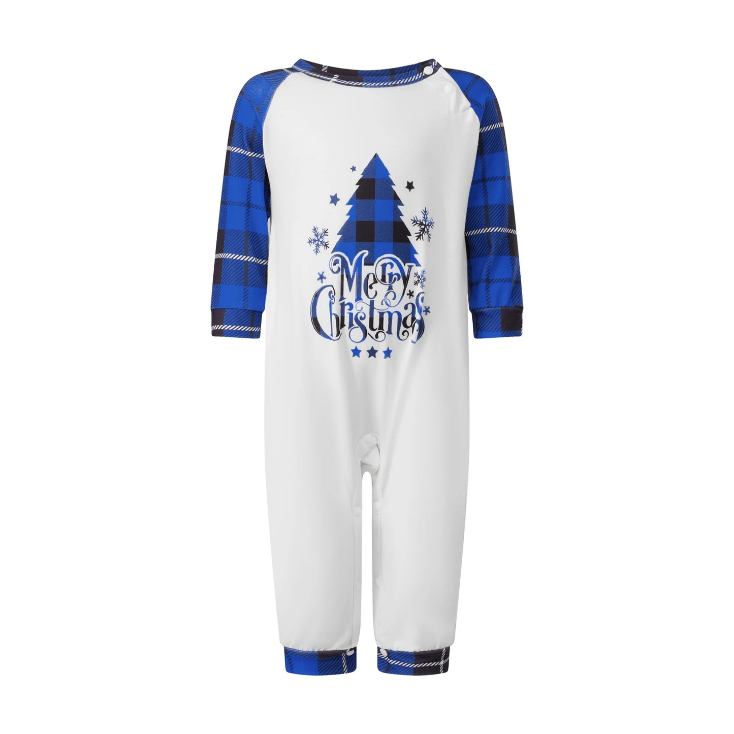 Christmas Family Matching Pajamas Sets Adults Kids Letter Tree Printed Long Sleeve Tops with Plaid Pants Xmas Family Sleepwear