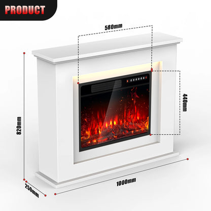 23'' Freestanding Electric Fireplace Stove w/Remote, Timer, Realistic Fake Fireplace Heater, 12 Flame Colors, 5 Flame Brightness
