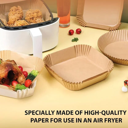 100Pcs Non Stick Air Fryer Liners Oil Waterproof Parchment Paper Baking Roasting Microwave Pre Cut Air Fryer Accessories