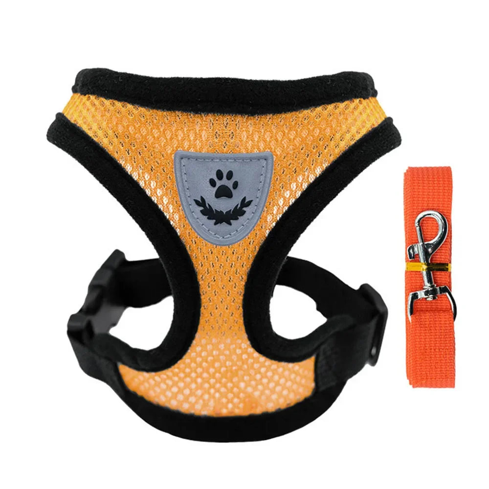 Dog Harness Vest Chest Cat Collars Rope Adjustable Breathable Mesh Puppy Harness for Outdoor Walking Small Medium Pet Supplies