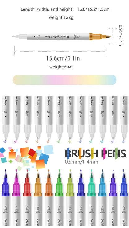 12-72 Colors Art Markers – Waterproof & Quick-Drying | For DIY Painting on Stone, Wood, Paper | Art Stationery & School Supplies