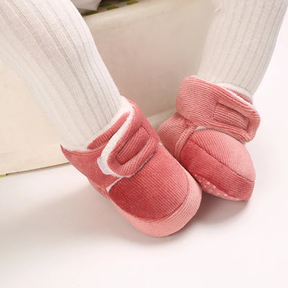 Winter Baby Cotton Shoes Thick Plush Snow Boots Soft Casual Walking Shoes for 0-18 Month Old Comfortable Toddler Footwear