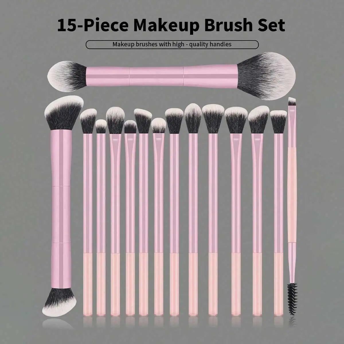 22pcs Makeup Brush Set Including 20pcs Professional Aluminum Tube Makeup Brushes, 2pcs Air Cushion Puffs For Daily Use