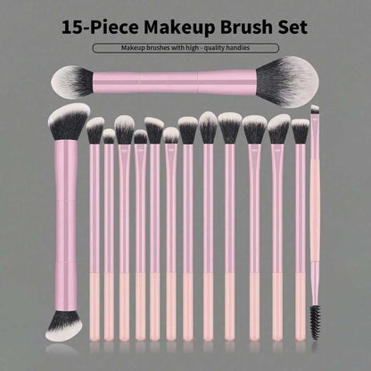 22pcs Makeup Brush Set Including 20pcs Professional Aluminum Tube Makeup Brushes, 2pcs Air Cushion Puffs For Daily Use