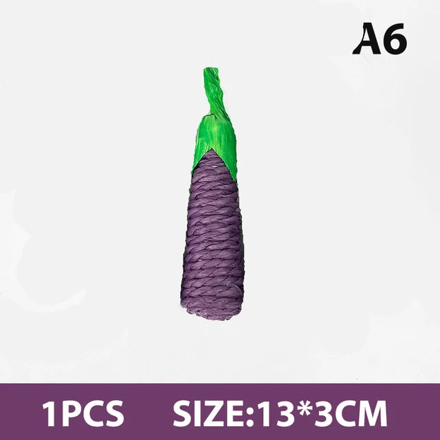 Hamster Rabbit Chew Toy Bite Grind Teeth Toys Corn Carrot Woven Balls for Tooth Cleaning Radish Molar Toys funny Pet Supplies
