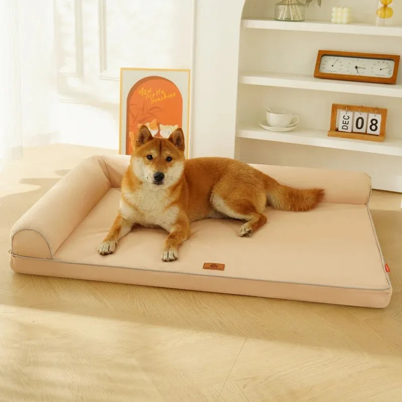Cat Beds for Large Dogs Washable Removable Waterproof Pillow Cover and Anti-Slip Bottom Basket House Pet Supplies Accessories