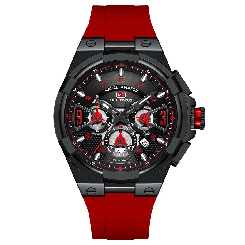 MINI FOCUS Multifunction Quartz Watches for Men Top Brand Luxury Silicone Sport WristWatch Man Clock Fashion Chronograph Watch