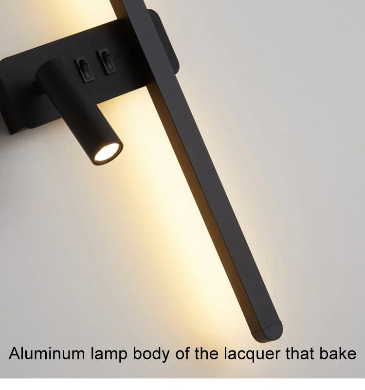 Modern Simple Long LED Wall Lamp Creative Rotatable Spotlights Living Room Bedroom Bedside Lighting Background Wall Home Decor
