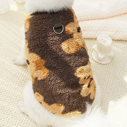 New XS-9XL Winter Puppy Clothes Cute Bear Pattern Dog Sweater Dog Vest Warm Fleece Pet Supplies Vest Pitbull New Year's Gift